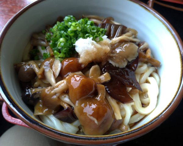 きのこおろしぶっかけうどん